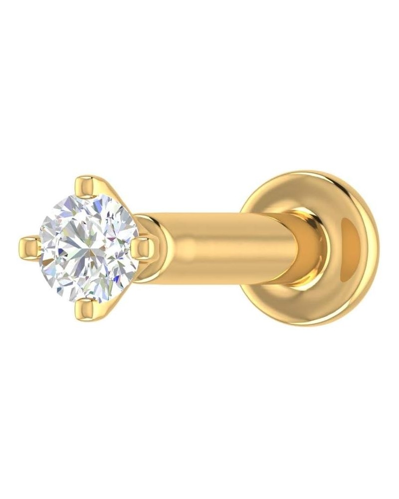 0.03 to 0.14 Carat 4-Prong Solitaire Diamond Nose Pin Stud in 18K Gold Yellow Gold 0.05 carats $51.75 Body Jewelry