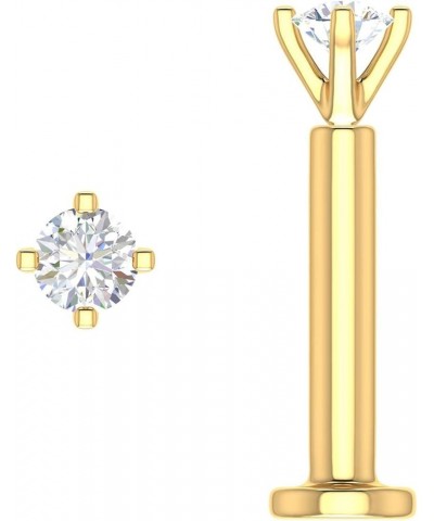 0.03 to 0.14 Carat 4-Prong Solitaire Diamond Nose Pin Stud in 18K Gold Yellow Gold 0.05 carats $51.75 Body Jewelry