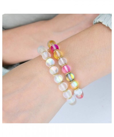 Moonstone Beads Strand Bracelets for Women 18001G $11.20 Bracelets