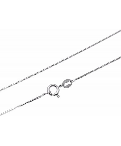 0.9mm solid sterling silver 925 rhodium plated Italian box chain necklace 16"-20 20.0 Inches $9.66 Necklaces