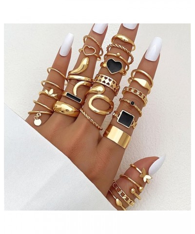 Gold Rings for Women Stackable Rings for Teen Girls Trendy Stuff Rhinestone Moon Star Knuckle Rings Set Boho Rings Cute Stuff...