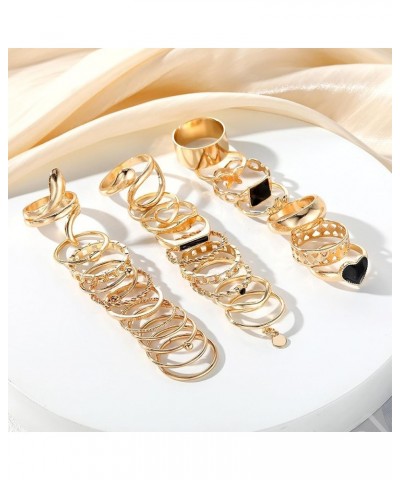 Gold Rings for Women Stackable Rings for Teen Girls Trendy Stuff Rhinestone Moon Star Knuckle Rings Set Boho Rings Cute Stuff...