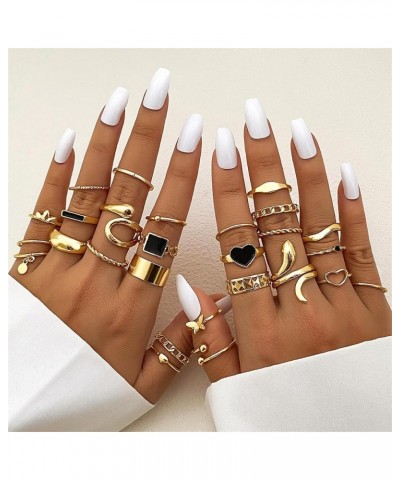 Gold Rings for Women Stackable Rings for Teen Girls Trendy Stuff Rhinestone Moon Star Knuckle Rings Set Boho Rings Cute Stuff...