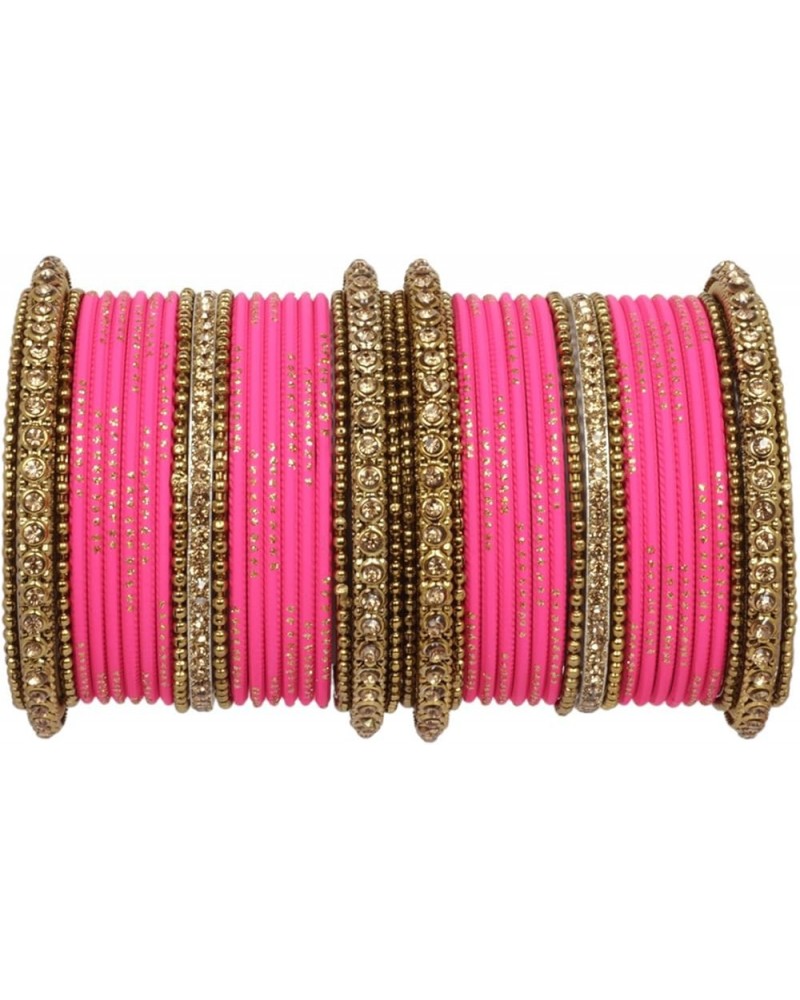 SANARA Indian Bollywood Unique Designer Bollywood Bangle set With Exclusive Kada made 42 pcs bangles Hot Pink 2.4 Inches $18....