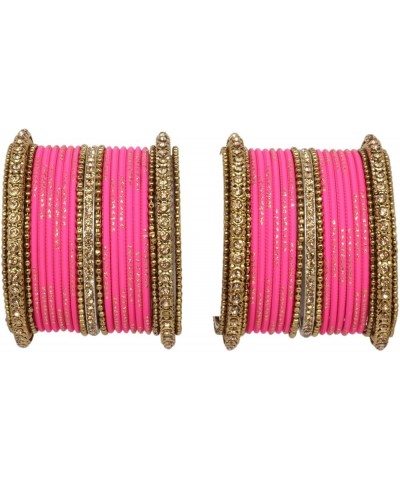 SANARA Indian Bollywood Unique Designer Bollywood Bangle set With Exclusive Kada made 42 pcs bangles Hot Pink 2.4 Inches $18....