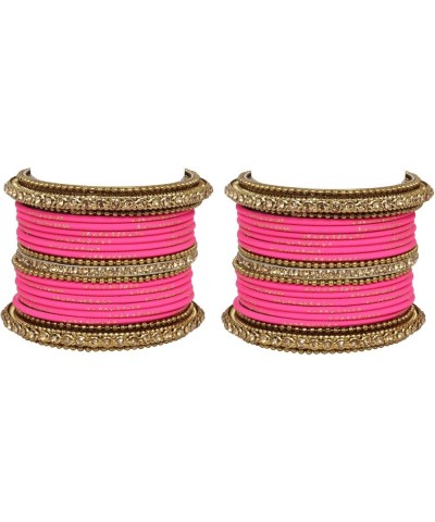 SANARA Indian Bollywood Unique Designer Bollywood Bangle set With Exclusive Kada made 42 pcs bangles Hot Pink 2.4 Inches $18....