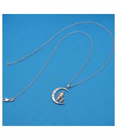 S925 Sterling Silver Daughter Heart Pendant Necklace from Dad Mom I Love You Forever Jewelry 08-01-Half Moon $18.48 Necklaces