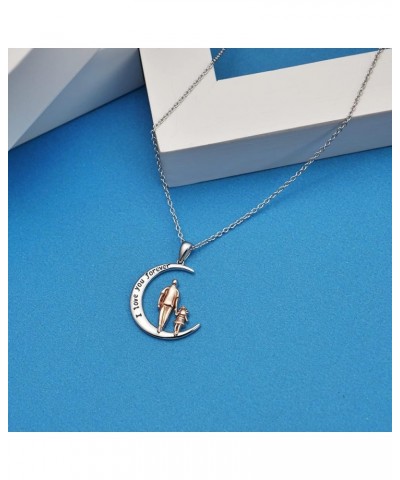 S925 Sterling Silver Daughter Heart Pendant Necklace from Dad Mom I Love You Forever Jewelry 08-01-Half Moon $18.48 Necklaces