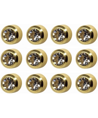 Ear Piercing Bezel Earrings Studs Standard April C/Z Gold Plated 12 Pair $9.88 Earrings