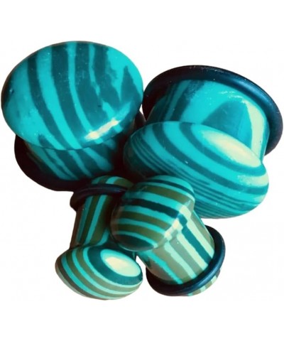 PAIR of Single Flare Malachite Stone Plugs Gauges Earlets Body Jewelry 14mm (9/16") $8.78 Body Jewelry