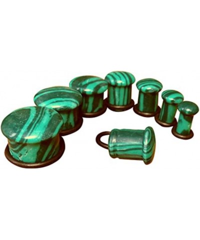 PAIR of Single Flare Malachite Stone Plugs Gauges Earlets Body Jewelry 14mm (9/16") $8.78 Body Jewelry