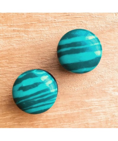 PAIR of Single Flare Malachite Stone Plugs Gauges Earlets Body Jewelry 14mm (9/16") $8.78 Body Jewelry