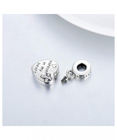 Heart Photo Charm Sterling Silver Cremation Keepsake Heart Urn Charm for Ashes for Bracelet Necklace Gift for Women Girls Hea...