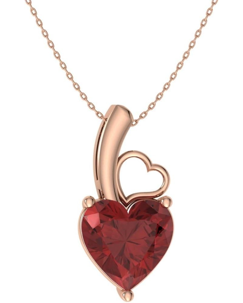 Natural and Certified Heart Cut Gemstone Solitaire Petite Necklace in 14k Solid Gold | 0.32 Carat Pendant with Chain Valentin...