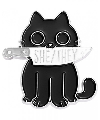 Pride Pronouns Cute Cat Pin Brooch Letters She They/He Him/They Them/She Her/He for Women Men Unisex Jewelry Gifts Gender Ide...