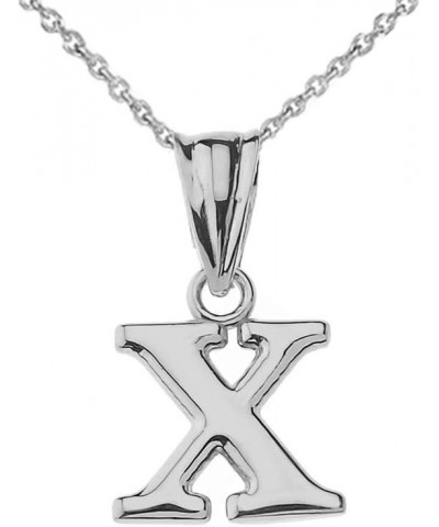 14K White Gold Fine Dangling Initial A-Z Charm Pendant with Rolo Chain - Your Choice of Chain Lengths 18.0 Inches X $94.59 Ne...