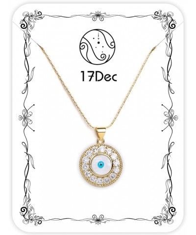 Evil Eye Necklace Cute Dainty Set Zirconia Colored Evil Eye Handmade Everyday Necklace for Women Minimalist Jewelry D(Gold) $...