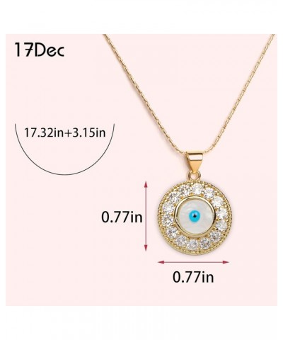 Evil Eye Necklace Cute Dainty Set Zirconia Colored Evil Eye Handmade Everyday Necklace for Women Minimalist Jewelry D(Gold) $...