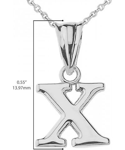 14K White Gold Fine Dangling Initial A-Z Charm Pendant with Rolo Chain - Your Choice of Chain Lengths 18.0 Inches X $94.59 Ne...