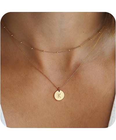 Layered Initial Necklaces for Women 14K Gold Plated Letter Necklace Dainty Gold Layering Necklaces for Women Trendy Initial C...