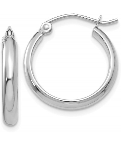 2.75mm Classic Polished Hoop Earrings in Real 14k White Gold 17mm $67.62 Earrings