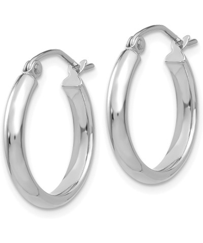 2.75mm Classic Polished Hoop Earrings in Real 14k White Gold 17mm $67.62 Earrings