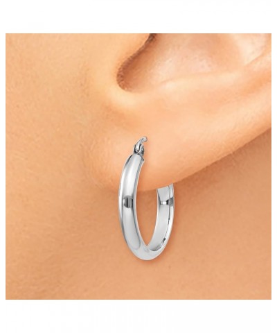 2.75mm Classic Polished Hoop Earrings in Real 14k White Gold 17mm $67.62 Earrings