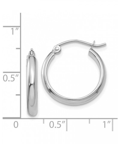 2.75mm Classic Polished Hoop Earrings in Real 14k White Gold 17mm $67.62 Earrings