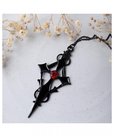 Gothic Cross Necklace, Cross Choker, Cross Necklace for Women, Goth Necklaces, Halloween Christmas New Year Goth Jewelry Gift...