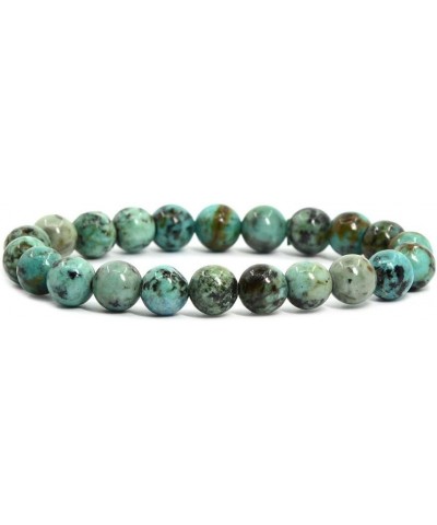 8mm Round Beads Stretch Bracelet 7 Inch Unisex African Turquoise $8.84 Bracelets