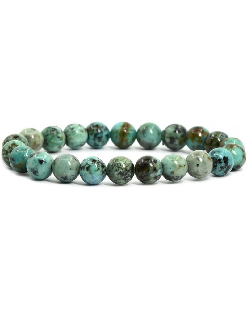 8mm Round Beads Stretch Bracelet 7 Inch Unisex African Turquoise $8.84 Bracelets