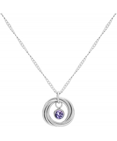 50th Birthday Gift 5 Rings Necklace with Birthstone 5 Rings for 5 Decades 50th Birthday Gift for Mom Grandma February $11.39 ...