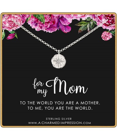 for My Mom • You are The World • Mother's Gift from Child 18.0 Inches Silver CZ Starburst $20.44 Necklaces