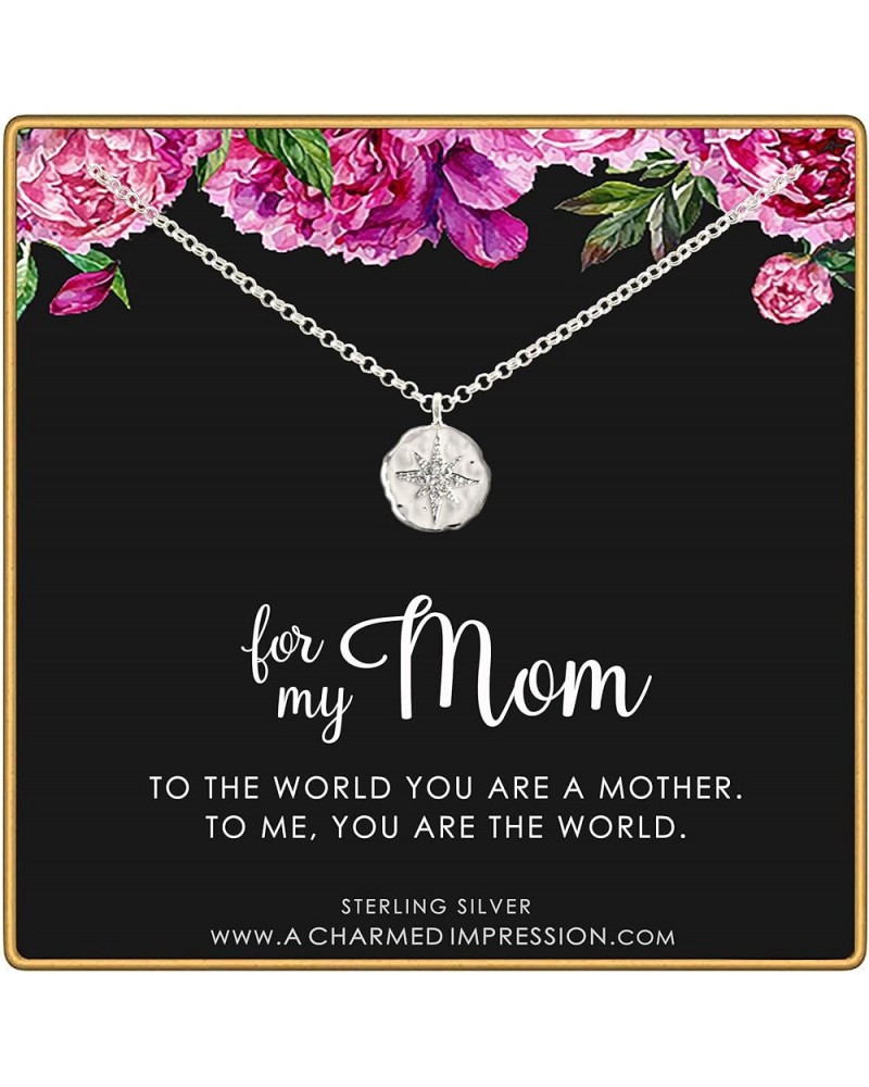 for My Mom • You are The World • Mother's Gift from Child 18.0 Inches Silver CZ Starburst $20.44 Necklaces