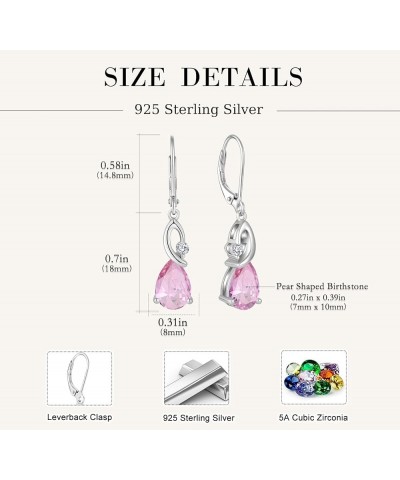 TIMFROZ 925 Sterling Silver Infinity Dangle Drop Earrings Leverback Earrings 5A Cubic Zirconia Birthstone for Women Anniversa...