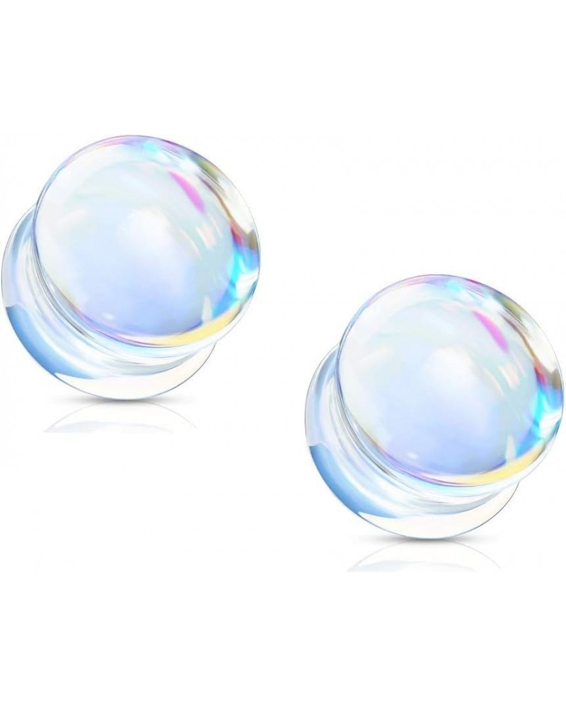 Iridescent Glass Double Flared Saddle Plug Gauges, Sold as a Pair 12mm (1/2") $9.22 Body Jewelry