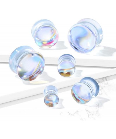 Iridescent Glass Double Flared Saddle Plug Gauges, Sold as a Pair 12mm (1/2") $9.22 Body Jewelry