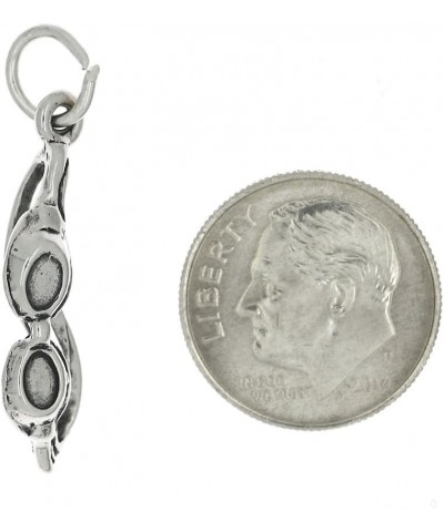 Sterling Silver Oxidized Three Dimensional Swim Goggles Charm $12.57 Bracelets