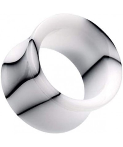 Marble Swirl Acrylic Double Flared Ear Gauge Tunnel Plug 7/16" (11mm), White $9.68 Body Jewelry