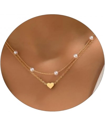 Dainty Gold Necklace for Women | 14K Gold Plated Necklaces for Teen Girls Delicate Love Heart Necklace Heart Pendant Necklace...