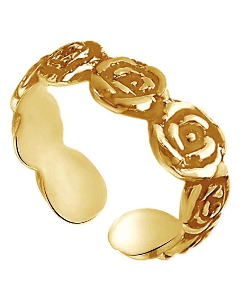 Adjustable Rose Toe Ring 14k Gold Over Sterling Silver Jewelry For Women yellow-gold-plated-silver $14.99 Body Jewelry