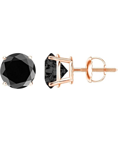 1/2-10 Carat Total Weight Black Diamond Stud Earrings 4 Prong Screw Back Rose Gold 1.0 carats $162.63 Earrings