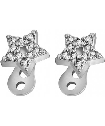 Titanium Dermal Anchor Top Crystal Micro Surface Skin Piercing 16G - Fan - Star $6.32 Body Jewelry