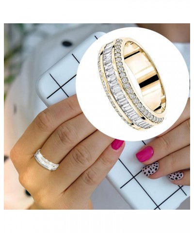 Thumb Ring Gold Triple Rhinestone Rings Women Fashion Full Diamond Zircon Ring Ladies Jewelry Diamond Rings For Women Size 5 ...