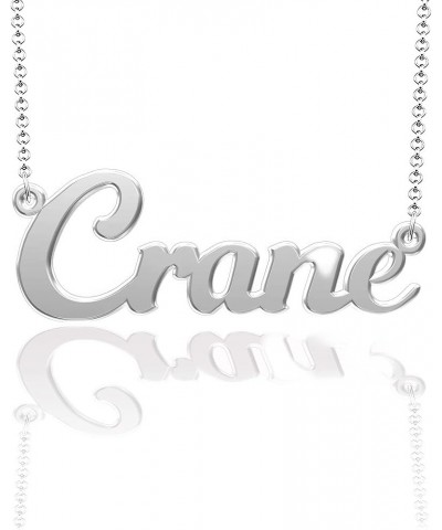 Real Silver Custom Name Necklace Personalized Nameplate Silver Pendant 925 Crane $13.33 Necklaces