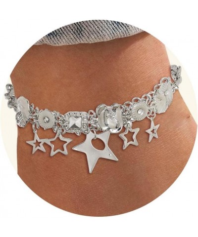 Silver Star Ankle Chain Star Pendant Anklets Metal Foot Chain for Women and Girls $9.35 Anklets