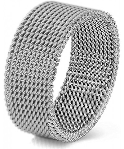 Stainless Steel Mesh Ring-Comfortable Fashionable Women and Man Engage Wedding Band, Size 4-13 5 Silver $7.50 Rings