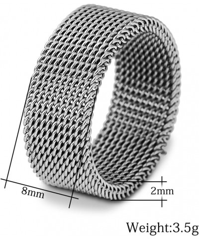 Stainless Steel Mesh Ring-Comfortable Fashionable Women and Man Engage Wedding Band, Size 4-13 5 Silver $7.50 Rings