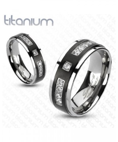 His and Her Stainless Steel 2.95 Carat Cubic Zirconia Bridal Set and Men's Titanium Wedding Band Women's Size 10 Men's Size 0...