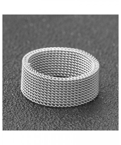 Stainless Steel Mesh Ring-Comfortable Fashionable Women and Man Engage Wedding Band, Size 4-13 5 Silver $7.50 Rings